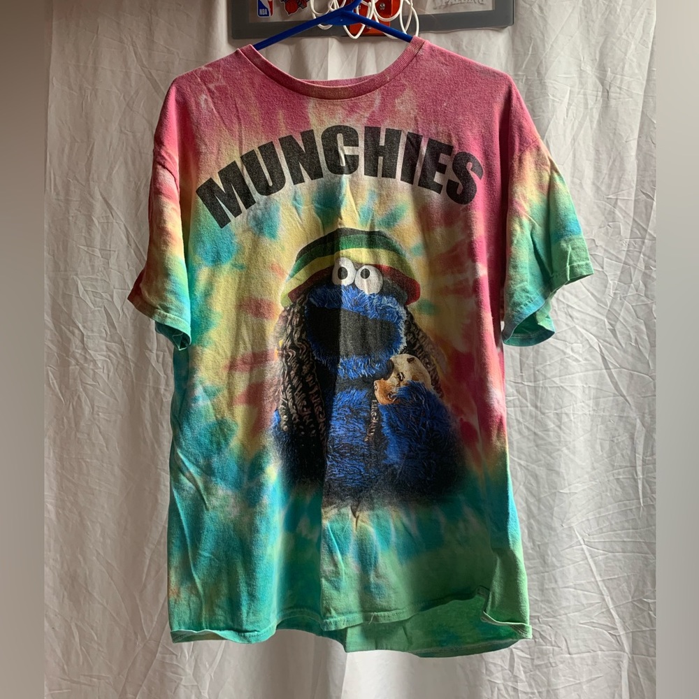 VTG 90s  MunchiesSesame Street Big Face Graphic Art Cartoon TV Promo T Shirt XL